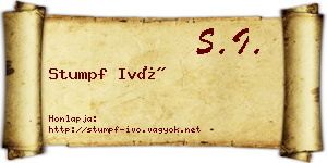 Stumpf Ivó névjegykártya